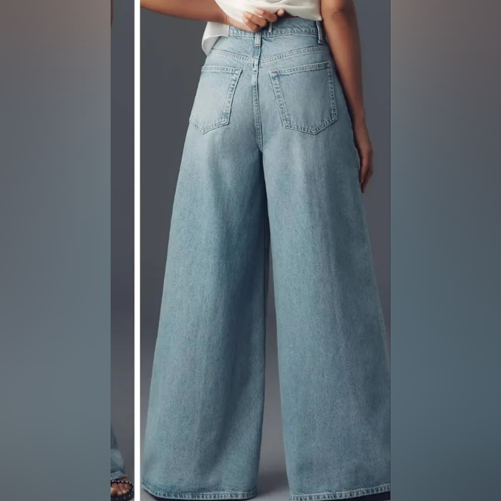 Reformation Addyson Light Blue Ultra Wide Leg Flare Jeans NWT - Picture 2 of 8